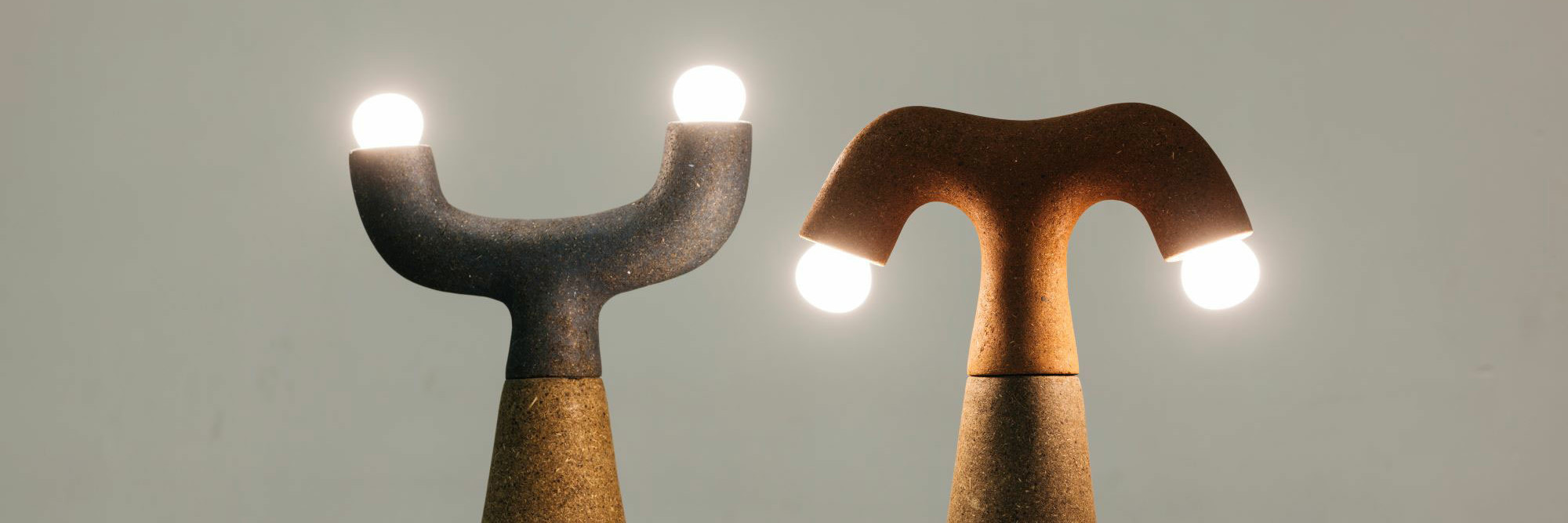 Adhi Nugraha. Cow Dung Lamps. 2021. Processed cow dung, PVA glue, and electronics. The Museum of Modern Art, New York. Committee on Architecture and Design Funds. Photo: Studio Periphery