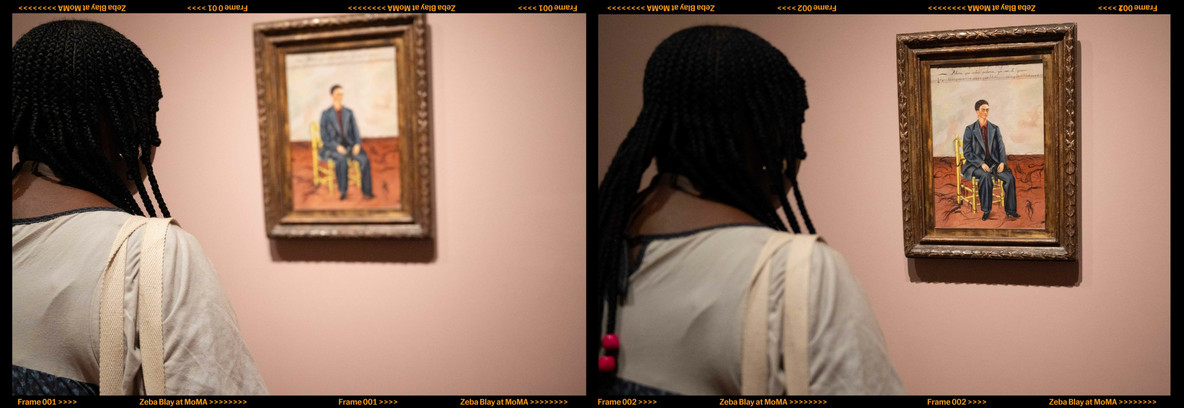 Zeba Blay with Frida Kahlo’s Self-Portrait with Cropped Hair