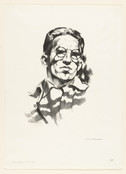 Louis Lozowick. Self portrait. 1930. Lithograph, 9 5/8 x 6 11/16&#34; (24.4 x 17 cm); sheet: 15 3/4 x 11 5/16&#34; (40 x 28.8 cm). Gift of Abby Aldrich Rockefeller. © Estate of Louis Lozowick, courtesy Mary Ryan Gallery, New York