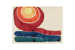 Georgia O’Keeffe. Evening Star No. III. 1917. Watercolor on paper mounted on board, 8 7/8 × 11 7/8&#34; (22.7 × 30.4 cm). Mr. and Mrs. Donald B. Straus Fund. © 2023 Georgia O’Keeffe Museum/Artists Rights Society (ARS), New York