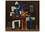 Pablo Picasso. Three Musicians. Fontainebleau, summer 1921. Oil on canvas. The Museum of Modern Art, New York. Mrs. Simon Guggenheim Fund. © 2023 Estate of Pablo Picasso/Artists Rights Society (ARS), New York
