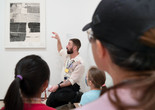 Photo: Family Gallery Talks, The Museum of Modern Art, New York, November 12, 2022. Digital Image © 2023 The Museum of Modern Art, New York. Photo: Martin Seck Image description: Participants learn about abstraction in a Family Gallery Talk