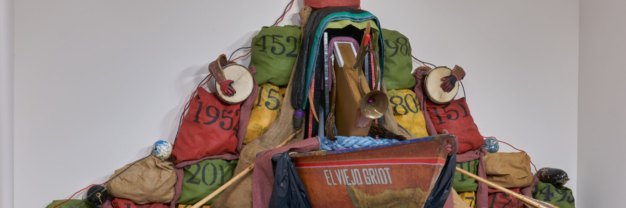 Daniel Lind-Ramos. El Viejo Griot (The Elder Storyteller). 2022–2023. Photo: Steven Paneccasio