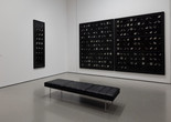 Installation view of Gallery 205: An Inward Turn, The Museum of Modern Art, New York, May 7, 2022–ongoing. Shown: Leandro Katz. Lunar Sentence II. 1978–79. Gelatin silver prints on six panels, overall 111 1/2 × 167&#34; (283.2 × 424.2 cm). The Museum of Modern Art, New York. Latin American and Caribbean Fund. © 2023 Leandro Katz