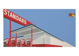 Ed Ruscha. Standard Station, Ten-Cent Western Being Torn in Half. 1964. Oil on canvas. Private collection, Forth Worth. © Edward Ruscha. Photo © Evie Marie Bishop, courtesy of the Modern Art Museum of Fort Worth