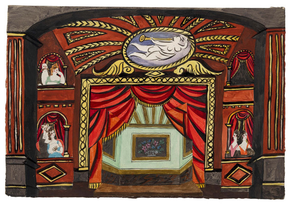 Pablo Picasso. Project for the décor of the ballet Cuadro Flamenco. Paris, 1921. Gouache and pencil on cut-and-pasted paper on paper, 9 1/4 × 13 3/8" (23.5 × 34 cm). Musée National Picasso–Paris. Dation Pablo Picasso, © RMN–Grand Palais/Art Resource, NY: Photo Adrien Didierjean. © 2023 Estate of Pablo Picasso/Artists Rights Society (ARS), New York