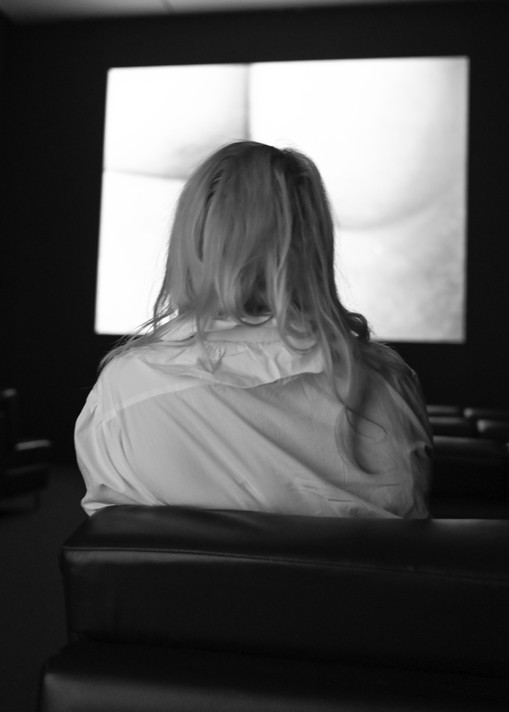 Johanna Fateman watching Yoko Ono. Film No. 4 (Bottoms). 1966–67