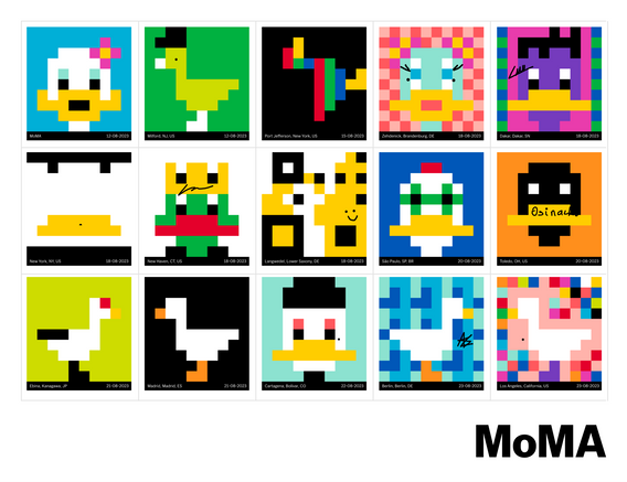 Dmitri Cherniak. Mango-Grayscale-Dada. Prompt: “Create a pixel goose.”