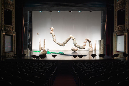 Nour Mobarak. Dafne Phono. 2023. Installation view, Municipal Theatre of Piraeus, 2023. Photo: Stathis Mamalakis. Image courtesy the artist