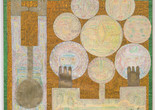 Charles Hossein Zenderoudi. K+L+32+H+4. Mon père et moi (My Father and I). 1962. Felt-tip pen, colored ink, crayon, and metallic paint on paper on board. The Museum of Modern Art, New York. Philip Johnson Fund