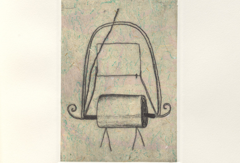 Philip Rantzer. Untitled from sometimes, not all the time. 1996. One from a bound album of seven etching and aquatints with chine collé, plate: 5 11/16 × 4 1/8&#34; (14.5 × 10.4 cm); page: 11 5/16 × 9 1/8&#34; (28.8 × 23.2 cm). The Museum of Modern Art, New York. Gift of Jacob and Yael Samuel