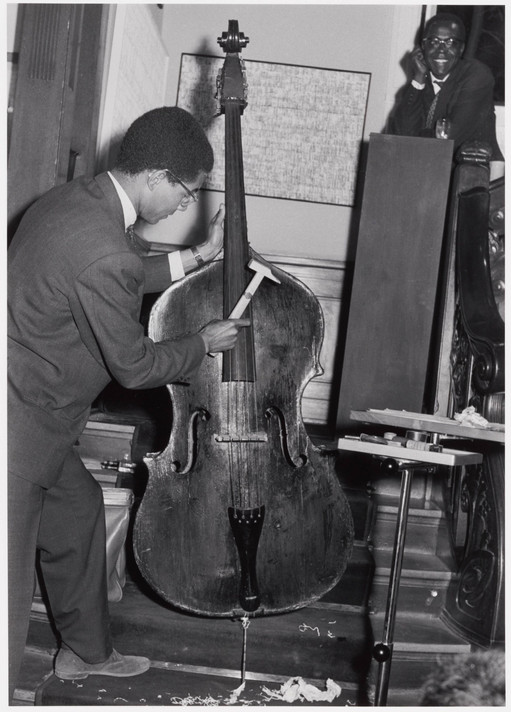 Benjamin Patterson. Benjamin Patterson’s Variations for Double-Bass, performed during Kleines Sommerfest: Après John Cage, Galerie Parnass, Wuppertal, West Germany, June 9, 1962. 1962