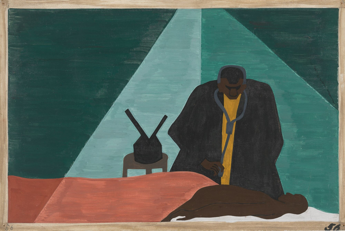 Jacob Lawrence. Among one of the last groups to leave the South was the Negro professional who was forced to follow his clientele to make a living. 1940–41