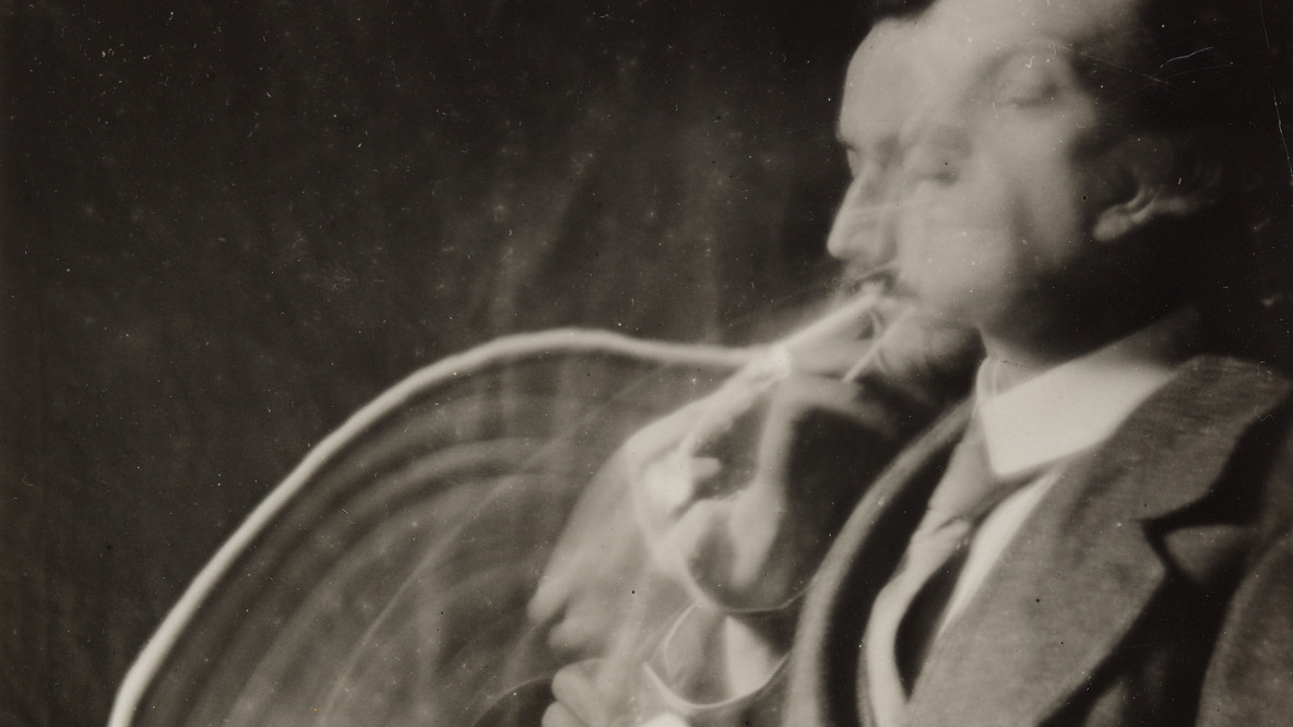 Anton Giulio Bragaglia, Arturo Bragaglia. The Smoker–The Match–The Cigarette. 1911. Gelatin silver print, 4 5/16 × 4 1/8&#34; (11 × 10.4 cm). Thomas Walther Collection. Gift of Thomas Walther. © 2023 Artists Rights Society (ARS), New York/SIAE, Rome