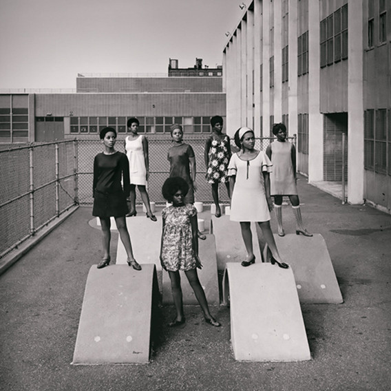 Kwame Brathwaite. Untitled (Photo shoot at a school for one of the many modeling groups who had begun to embrace natural hairstyles in the 1960s). 1964–68