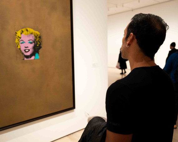 Antonio Sánchez with Andy Warhol’s Gold Marilyn Monroe (1962)