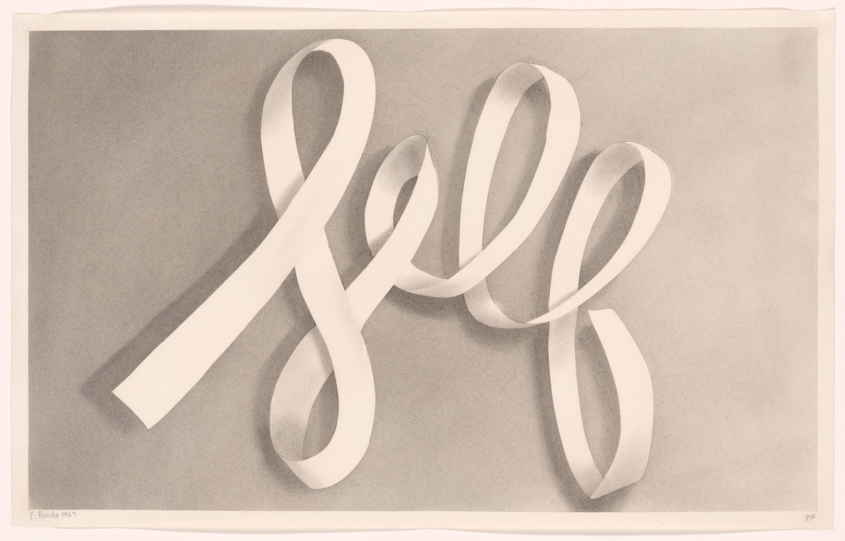Edward Ruscha. Self. 1967. Gunpowder on paper