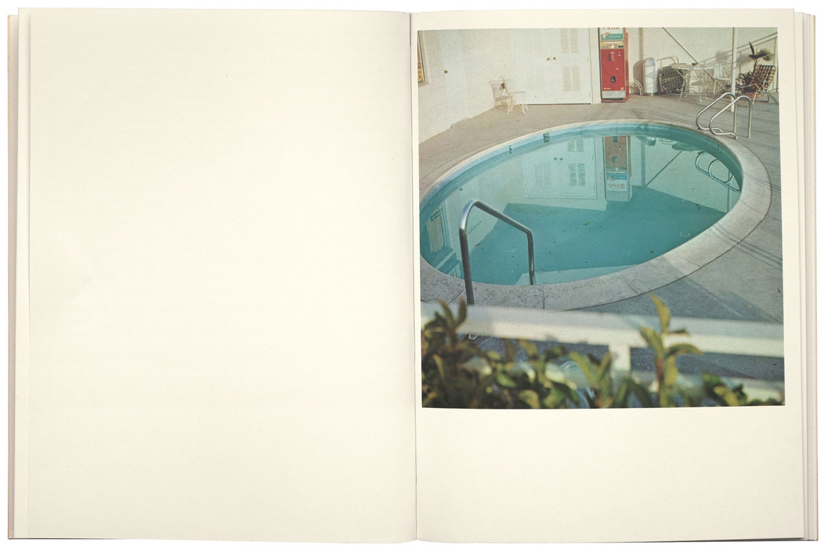 Edward Ruscha. Spread from Nine Swimming Pools and a Broken Glass. 1968. Artist’s book