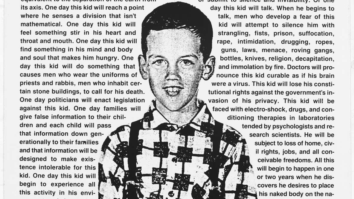 David Wojnarowicz. Untitled. 1990–91. Photostat, composition (irreg.): 27 15/16 x 37 3/16&#34; (70.9 x 94.4 cm); sheet: 32 15/16 x 39 15/16&#34; (83.7 x 101.4 cm). David Wojnarowicz. Giant Photo, New York. Purchased in part with funds from Linda Barth Goldstein and Art Matters Inc. © 2024 Estate of David Wojnarowicz