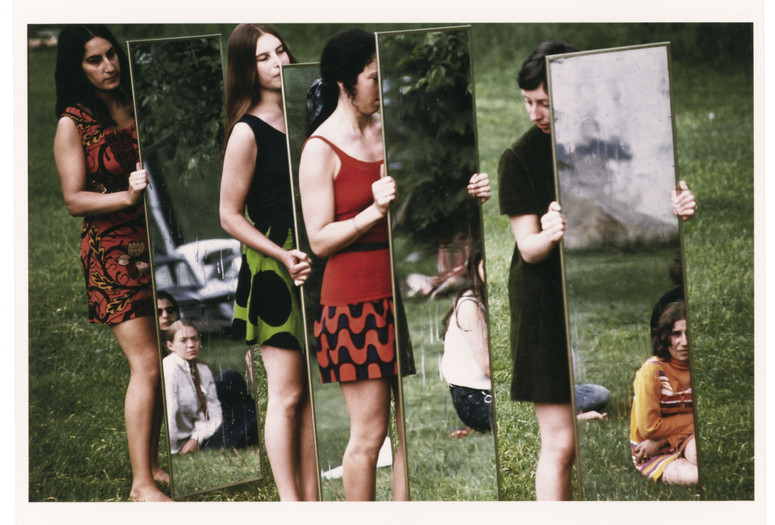 Joan Jonas. Mirror Piece I. 1969. Performance view, Bard College, Annandale-on Hudson, New York, 1969. Courtesy the artist
