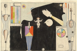 Oskar Schlemmer. The Figural Cabinet (Das figurale Kabinett). 1922. Watercolor, pencil, and ink on transparentized paper, 12 1/8 × 17 3/4&#34; (30.8 × 45.1 cm). The Museum of Modern Art, New York. The Joan and Lester Avnet Collection