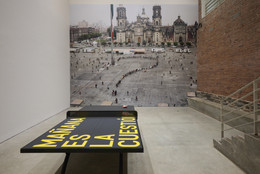 Installation view of Rirkrit Tiravanija: A LOT OF PEOPLE. Photo: Kyle Knodell.