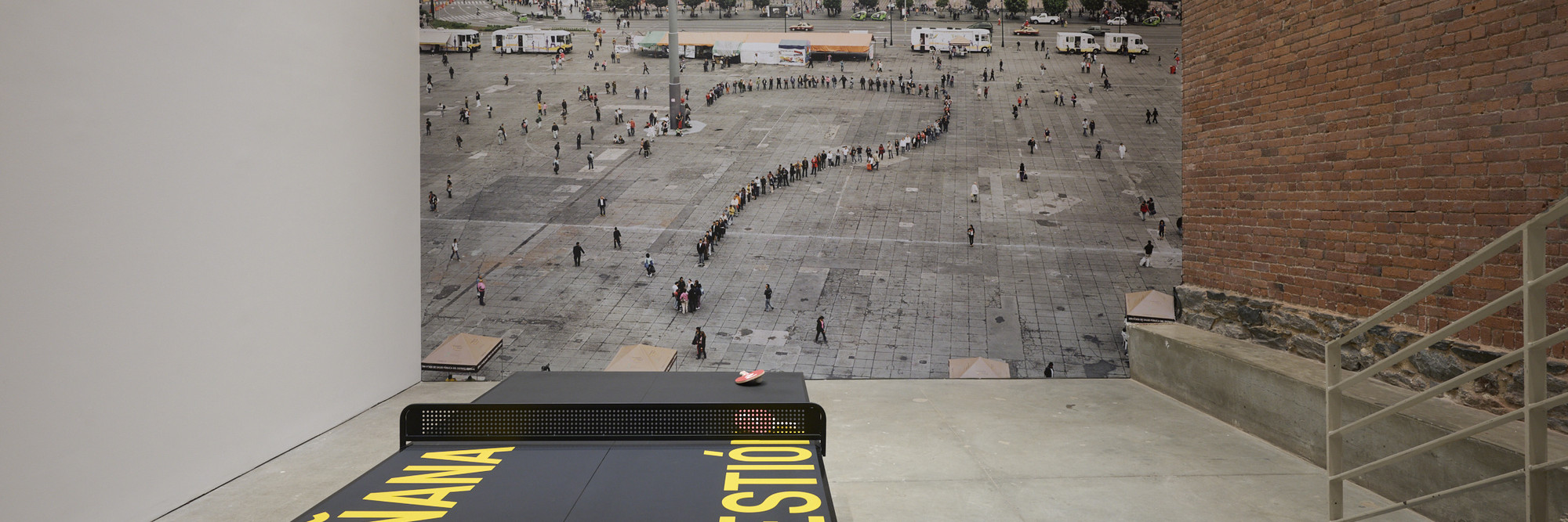 Installation view of Rirkrit Tiravanija: A LOT OF PEOPLE. Photo: Kyle Knodell.