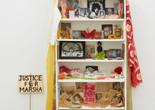 Agosto Machado. Shrine (White). 2022. Mixed-media installation, with jewelry, pins, and textiles; plastic, metal, glass, and papier-mâché objects; photographs, postcards, paper mask, protest sign, memorial-service cards and programs and newspaper and magazine clippings; and original artworks by Scott Covert, Ken Angel Davis with CAConrad, and Gene Fedorko with Stephen Tashjian (Tabboo!), 91 1/2 × 36 × 10&#34; (232.4 × 91.4 × 25.4 cm). The Museum of Modern Art, New York. Acquired through the generosity of Scott Lorinsky. © 2024 Agosto Machado. Courtesy of the artist