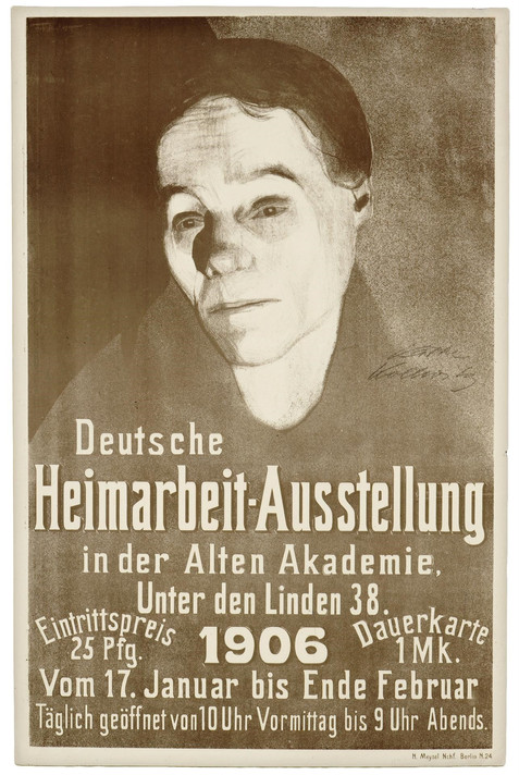 Käthe Kollwitz. Poster for the German Cottage Industry Exhibition, Berlin 1906. 1906. Lithograph, 27 1/2 × 17 5/8" (69.2 × 44.7 cm). Käthe Kollwitz Museum Cologne. Courtesy Käthe Kollwitz Museum Cologne
