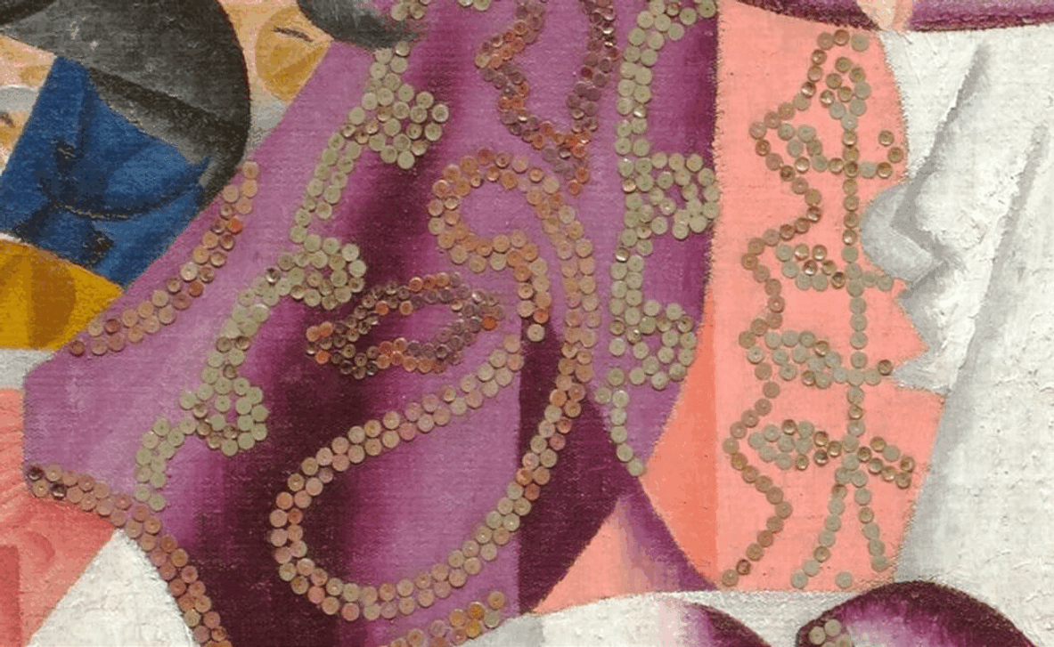 A close-up of Dynamic Hieroglyphic of the Bal Tabarin