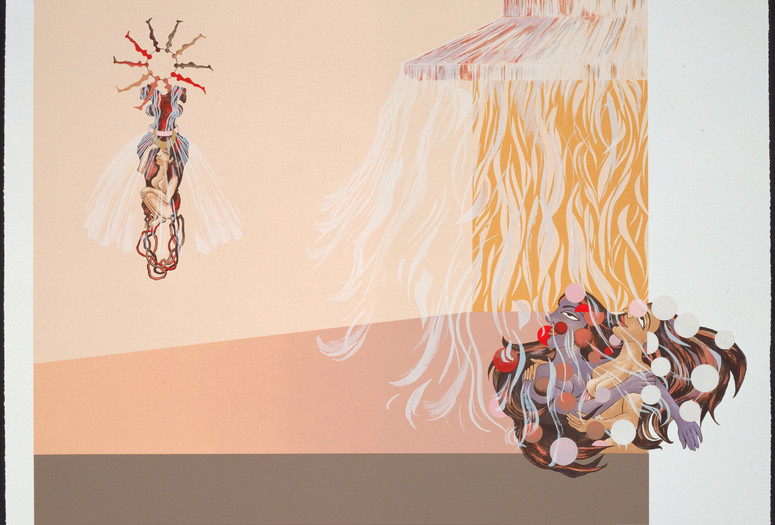 Shahzia Sikander. Anchor (detail). 1999. Screenprint, 24 5/8 × 32 11/16" (62.5 × 83 cm); sheet 27 15/16 × 35" (71 × 88.9 cm). The Museum of Modern Art, New York. Lee and Ann Fensterstock Fund. © 2024 Shahzia Sikande