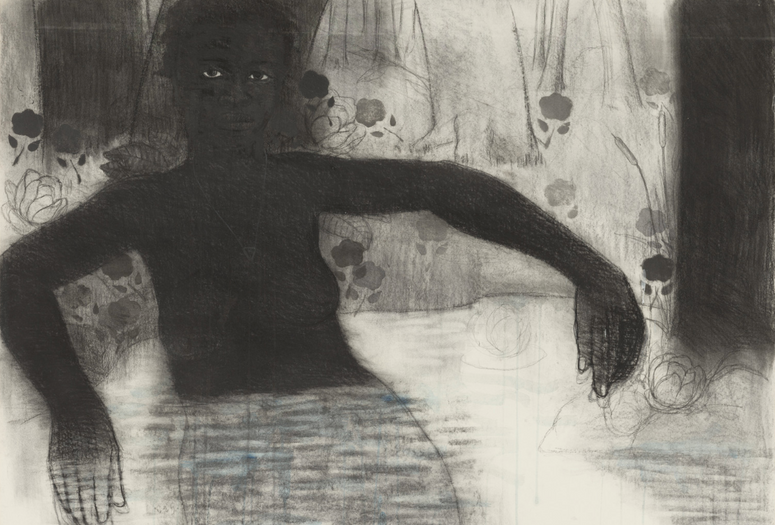 Kerry James Marshall. Study for Blue Water, Silver Moon. 1991. Conté crayon and acrylic on paper. The Museum of Modern Art, New York. Purchased with General Acquisitions Funds and funds provided by The Friends of Education of The Museum of Modern Art. © 2024 Kerry James Marshall