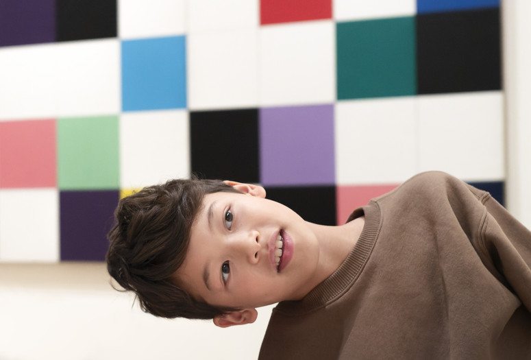 Looking at art from a different perspective during a Family Gallery Talk. Photo: Martin Seck