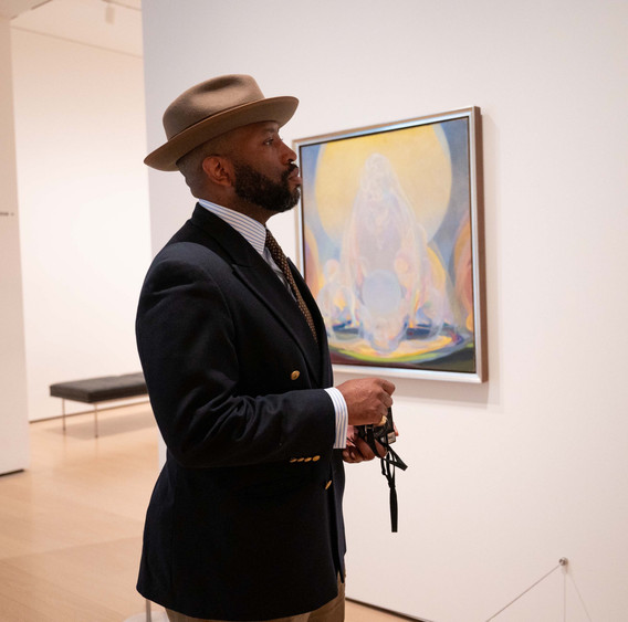 Naeem Douglas with Agnes Pelton’s The Fountains
