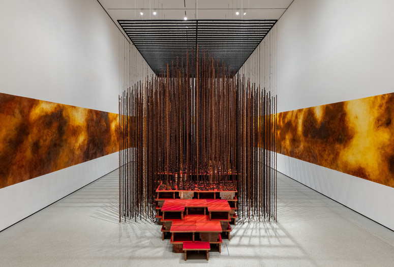 Montien Boonma. House of Hope. 1996–97. Herbs, spices, natural binders, cotton string, painted wood, and steel, 13' 1 1/2" × 9' 10 1/8" × 19' 8 1/4" (400 × 300 × 600 cm). Gift of Dakis and Lietta Joannou. © 2024 Montien Boonma. Courtesy of the Montien Boonma Estate