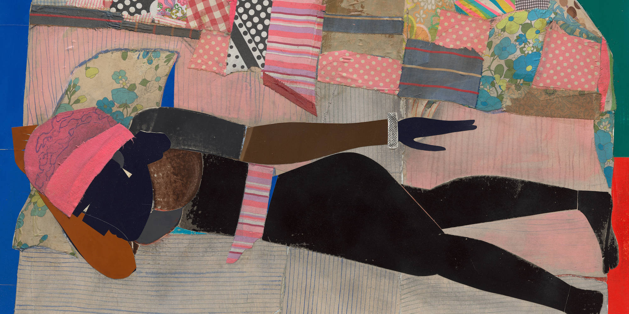 Romare Bearden. Patchwork Quilt. 1970. Cut-and-pasted fabrics, paper, and gelatin silver print with acrylic on board, 35 3/4 × 47 7/8" (90.9 × 121.6 cm). The Museum of Modern Art, New York. Blanchette Hooker Rockefeller Fund