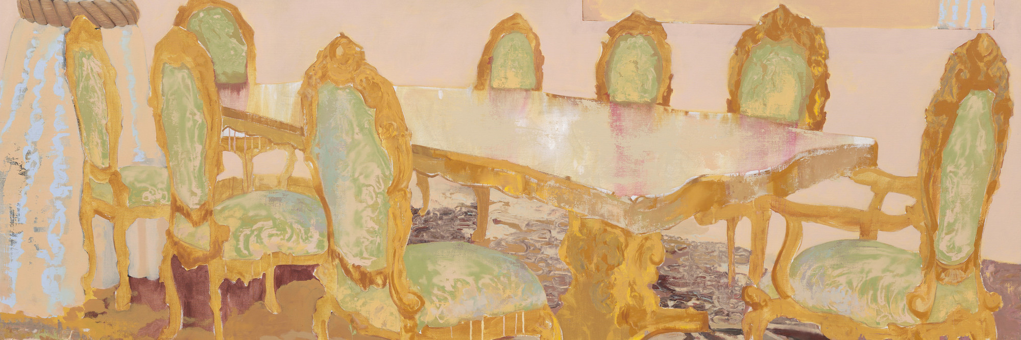 Mohammed Sami. The Execution Room. 2022. Acrylic on linen, 8 1/2 × 11 1/2&#39; (259.1 × 350.5 cm). The Museum of Modern Art, New York. Gift of Lonti Ebers in honor of Glenn Lowry. © 2024 Mohammed Sami