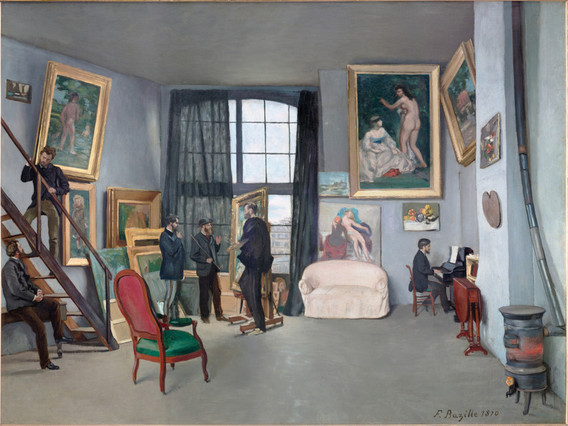 Frédéric Bazille. L’Atelier de Bazille (The Studio of Bazille). 1870