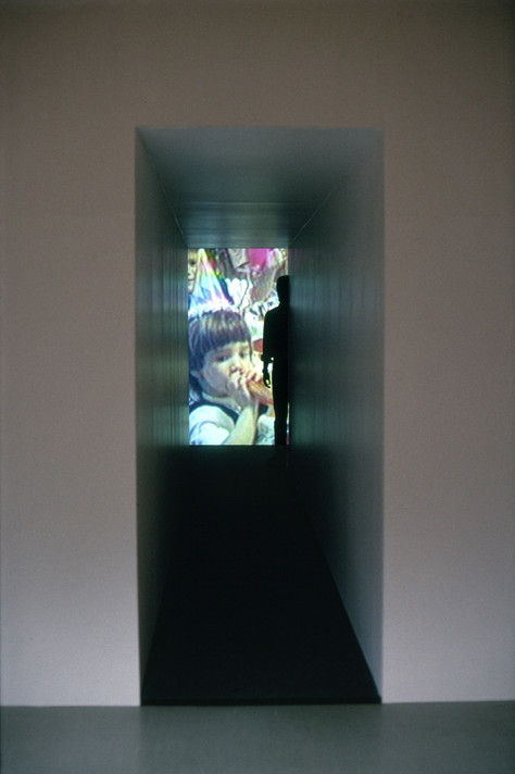 Bill Viola. Passage. 1987. Installation view, Bill Viola: Installations, MoMA, October 17, 1987–January 3, 1988. Photo: Kira Perov. © Bill Viola Studio