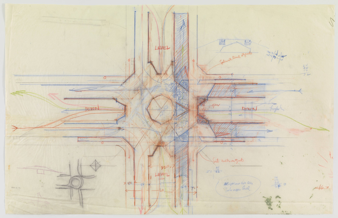Frank Lloyd Wright. Broadacre City Project. Study for a plan of a highway interchange. 1934–35