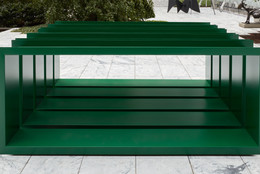 Donald Judd. Untitled. 1968. Painted steel, 48 3/8&#34; × 10&#39; × 10&#39; 1&#34; (122.8 × 305 × 307.6 cm). The Museum of Modern Art, New York. Mr. and Mrs. Simon Askin Fund. © 2024 Judd Foundation/Artists Rights Society (ARS), New York