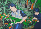 Joey Terrill. In Remembrance (For Teddy and Arnie). 2008. Silkscreen on paper, 20 × 26&#34; Edition: 77. Printer: Self Help Graphics &amp; Art, Los Angeles, California, Jose Alpuche, Master Printer. Photo: Rafael Barrientos Martínez