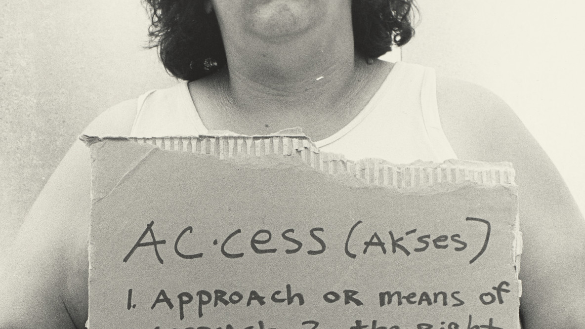 Laura Aguilar. Access + Opportunity = Success. 1993. Gelatin silver prints, Each: 19 15/16 × 15 15/16&#34; (50.6 × 40.5 cm). Geraldine Murphy Fund. © 2024 Estate of Laura Aguilar