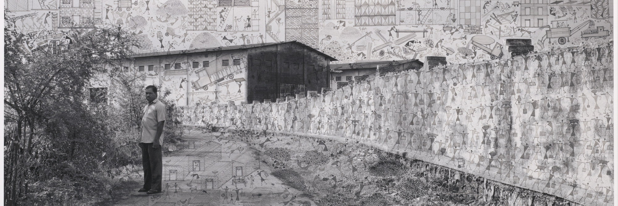 Gauri Gill, Rajesh Vangad. Building the City. 2016. Ink on digital print, 48 × 68" (121.9 × 172.7 cm). The Museum of Modern Art, New York. Fund for the Twenty-First Century. ©️ 2024 Gauri Gill and Rajesh Vangad