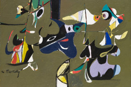 Arshile Gorky. Garden in Sochi. 1941. Oil on canvas, 44 1/4 × 62 1/4&#34; (112.4 × 158.1 cm). The Museum of Modern Art, New York. Purchase Fund and gift of Mr. and Mrs. Wolfgang S. Schwabacher (by exchange). © 2024 The Arshile Gorky Foundation/Artists Rights Society (ARS), New York