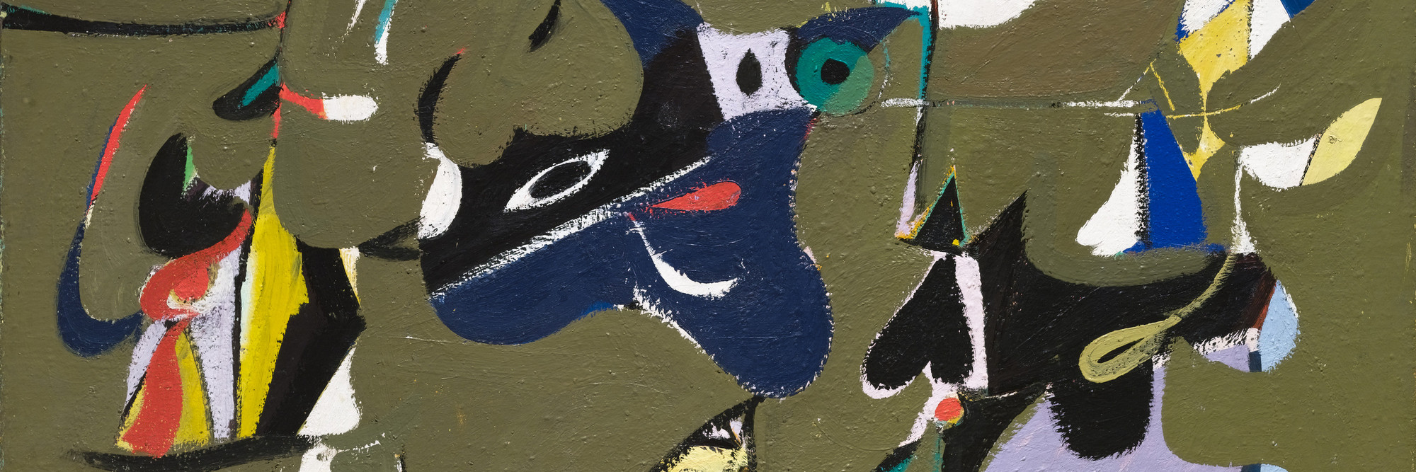 Arshile Gorky. Garden in Sochi. 1941. Oil on canvas, 44 1/4 × 62 1/4&#34; (112.4 × 158.1 cm). The Museum of Modern Art, New York. Purchase Fund and gift of Mr. and Mrs. Wolfgang S. Schwabacher (by exchange). © 2024 The Arshile Gorky Foundation/Artists Rights Society (ARS), New York