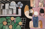 Henri Matisse. The Moroccans. Issy-les-Moulineaux, late 1915 and fall 1916. Oil on canvas, 71 3/8" × 9' 2" (181.3 × 279.4 cm). The Museum of Modern Art, New York. Gift of Mr. and Mrs. Samuel A. Marx. ©️ 2024 Succession H. Matisse/Artists Rights Society (ARS), New York