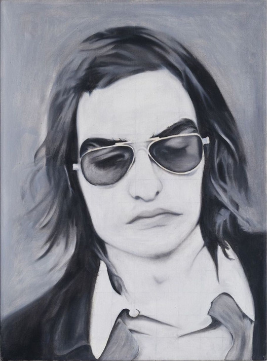 Selbstportrait. 30/31.5.75 (Self-portrait: 5/30–31/75). 1975. Oil on nettle cloth