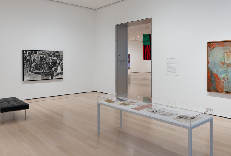 Installation view of Gallery 416: Romare Bearden, The Museum of Modern Art, New York, July 26, 2024–ongoing. Photo: Jonathan Dorado. Digital image © 2024 The Museum of Modern Art, New York
