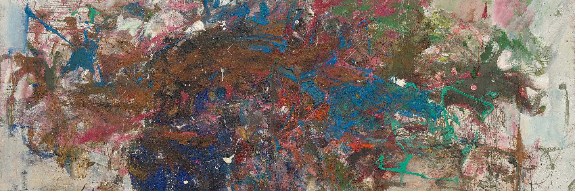 Joan Mitchell. Grandes Carrières. 1961–62. Oil on canvas, 6&#39; 6 3/4&#34; × 9&#39; 10 1/4&#34; (200 × 300.5 cm). The Museum of Modern Art, New York. Gift of The Estate of Joan Mitchell. ©️ Estate of Joan Mitchell